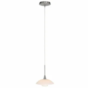 Luminaires Steinhauer Suspension Steinhauer Tallerken LED Acier inoxydable, Blanc, 1 lumière* Lampes En Verre