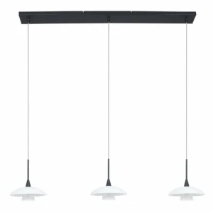 Luminaires Steinhauer Suspension Steinhauer Tallerken LED Nickel mat, 3 lumières* Lampes En Verre