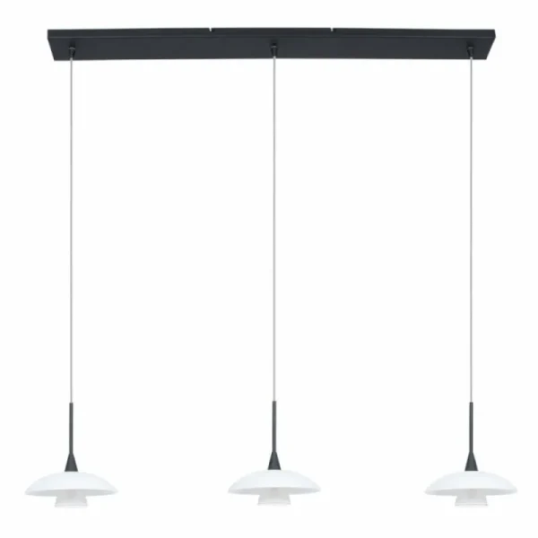 Luminaires Steinhauer Suspension Steinhauer Tallerken LED Nickel mat, 3 lumières* Lampes En Verre