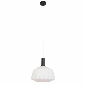 Luminaires Steinhauer Suspension Steinhauer Verre Nervuré Noir, 1 lumière* Lampes En Verre