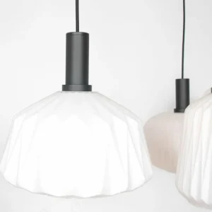 Luminaires Steinhauer Suspension Steinhauer Verre Nervuré Noir, 6 lumières* Lampes En Verre