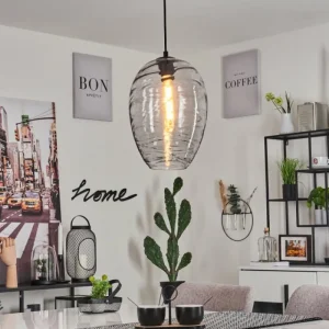 hofstein Suspension Sukeva Noir, 1 lumière* Lampes En Verre