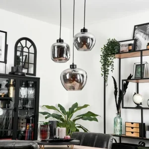 hofstein Suspension Talok Fumé, 3 lumières* Lampes Modernes