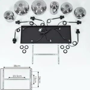 hofstein Suspension Talok Fumé, 6 lumières* Lampes Modernes