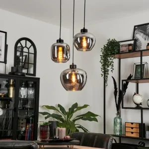 hofstein Suspension Talok Fumé, 3 lumières* Lampes Modernes