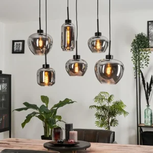 hofstein Suspension Talok Fumé, 6 lumières* Lampes Modernes