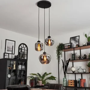 hofstein Suspension Talok Fumé, 3 lumières* Lampes Modernes