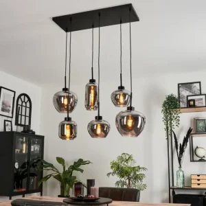 hofstein Suspension Talok Fumé, 6 lumières* Lampes Modernes