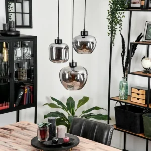 hofstein Suspension Talok Fumé, 3 lumières* Lampes Modernes