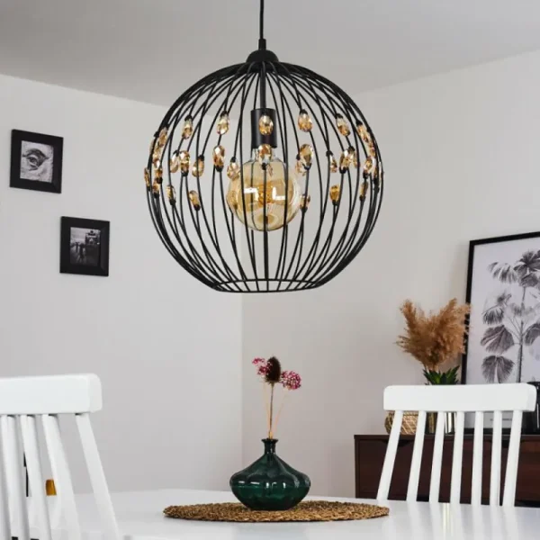 hofstein Suspension Tawasu Noir, 1 lumière* Lampes Modernes