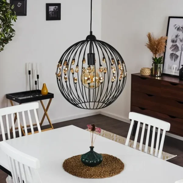 hofstein Suspension Tawasu Noir, 1 lumière* Lampes Modernes