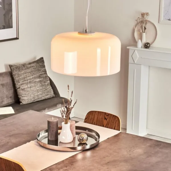 hofstein Suspension Tembotalo Blanc, 1 lumière* Lampes En Verre