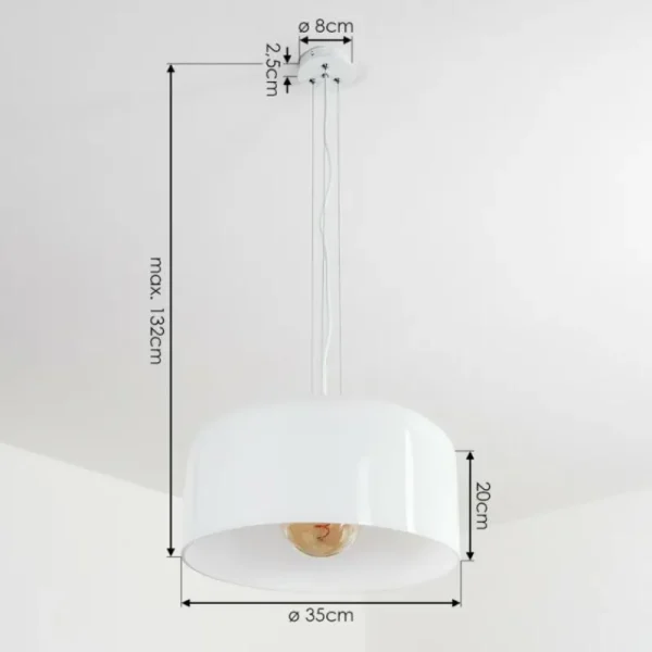 hofstein Suspension Tembotalo Blanc, 1 lumière* Lampes En Verre