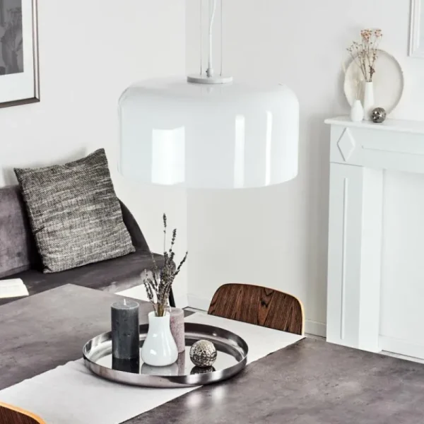hofstein Suspension Tembotalo Blanc, 1 lumière* Lampes En Verre