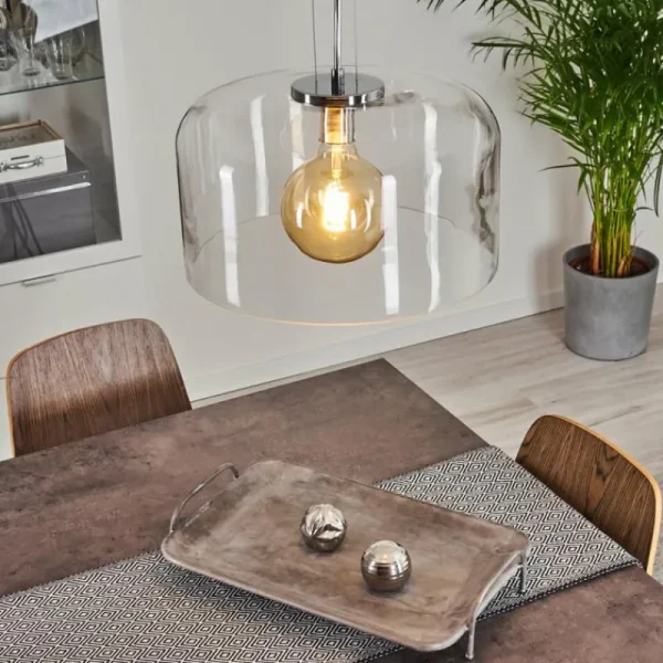 hofstein Suspension Tembotalo Chrome, 1 lumière* Lampes En Verre