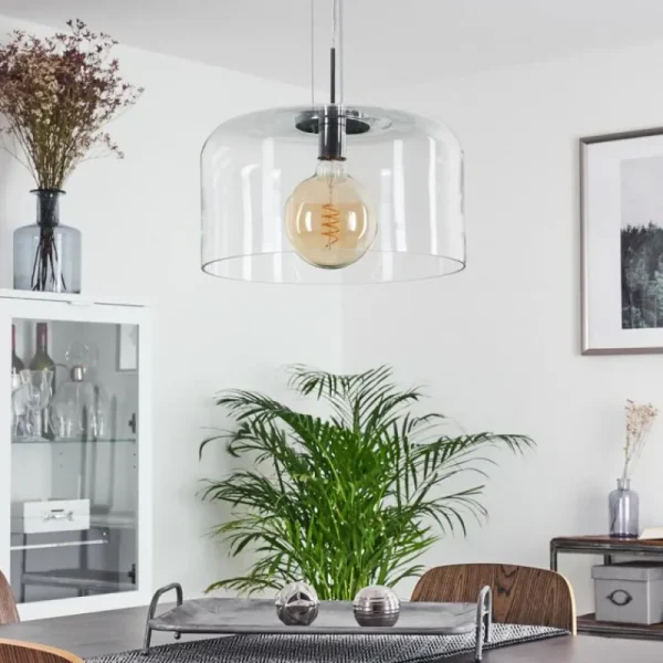 hofstein Suspension Tembotalo Chrome, 1 lumière* Lampes En Verre