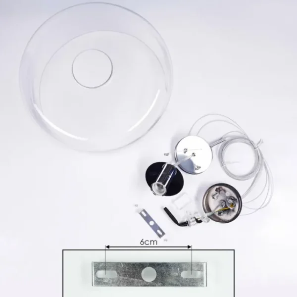 hofstein Suspension Tembotalo Chrome, 1 lumière* Lampes En Verre