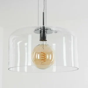 hofstein Suspension Tembotalo Chrome, 1 lumière* Lampes En Verre