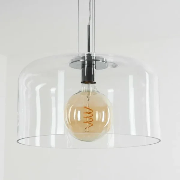 hofstein Suspension Tembotalo Chrome, 1 lumière* Lampes En Verre