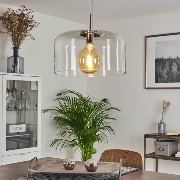 hofstein Suspension Tembotalo Chrome, 1 lumière* Lampes En Verre