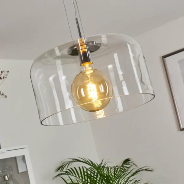 hofstein Suspension Tembotalo Chrome, 1 lumière* Lampes En Verre