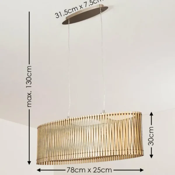 hofstein Suspension Timmele Bois clair, 2 lumières* Lampes Modernes