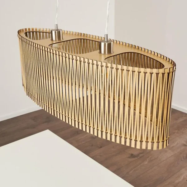 hofstein Suspension Timmele Bois clair, 2 lumières* Lampes Modernes