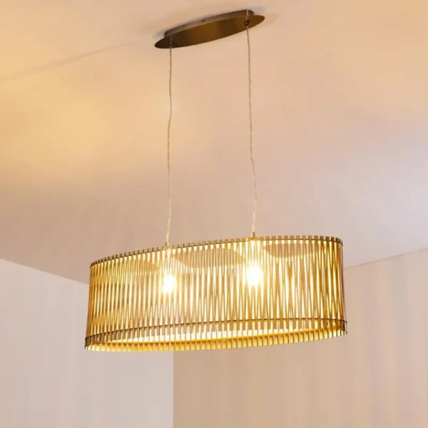 hofstein Suspension Timmele Bois clair, 2 lumières* Lampes Modernes