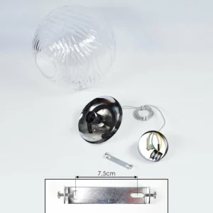 hofstein Suspension Tomboul Chrome, 1 lumière* Lampes En Verre