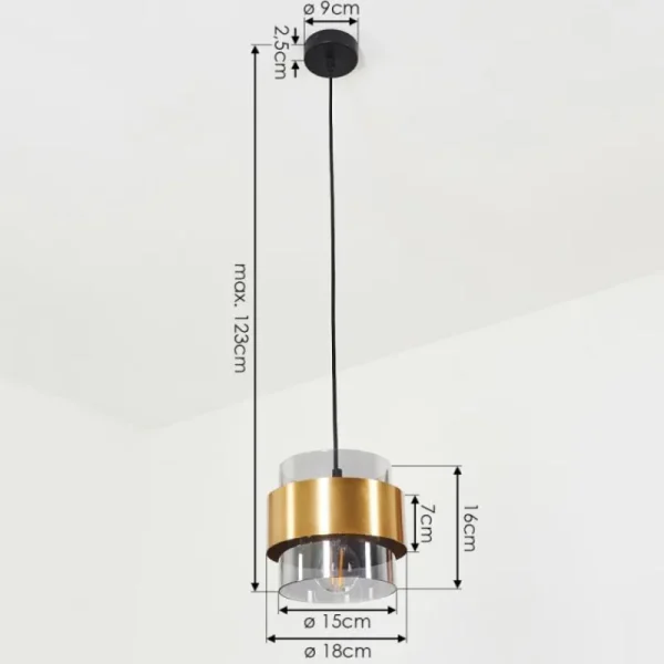 hofstein Suspension Traak Noir, 1 lumière* Lampes Modernes