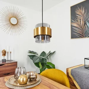 hofstein Suspension Traak Noir, 1 lumière* Lampes Modernes
