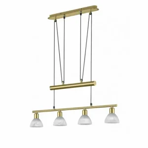 Luminaires Trio Suspension Trio LEVISTO LED Laiton, 4 lumières* Lampes En Verre