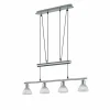 Luminaires Trio Suspension Trio LEVISTO LED Nickel mat, 4 lumières* Lampes En Verre