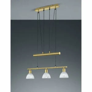 Luminaires Trio Suspension Trio LEVISTO LED Laiton, 3 lumières* Lampes En Verre