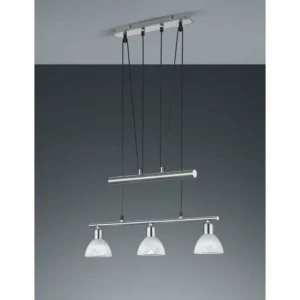 Luminaires Trio Suspension Trio LEVISTO LED Nickel mat, 3 lumières* Lampes En Verre