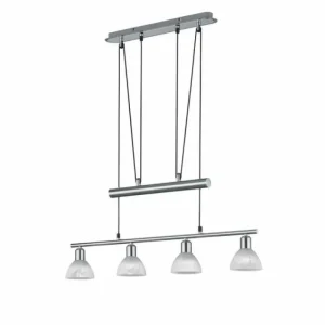 Luminaires Trio Suspension Trio LEVISTO LED Nickel mat, 4 lumières* Lampes En Verre