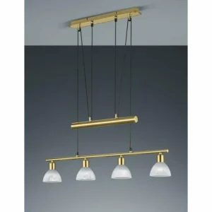 Luminaires Trio Suspension Trio LEVISTO LED Laiton, 4 lumières* Lampes En Verre