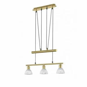 Luminaires Trio Suspension Trio LEVISTO LED Laiton, 3 lumières* Lampes En Verre