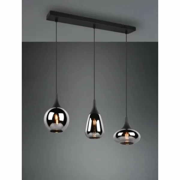 Luminaires Trio Suspension Trio Lumina Noir, 3 lumières* Lampes En Verre