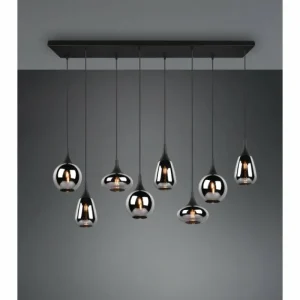 Luminaires Trio Suspension Trio Lumina Noir, 8 lumières* Lampes En Verre