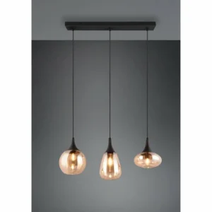 Luminaires Trio Suspension Trio Lumina Noir, 3 lumières* Lampes En Verre