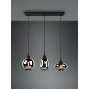 Luminaires Trio Suspension Trio Lumina Noir, 3 lumières* Lampes En Verre