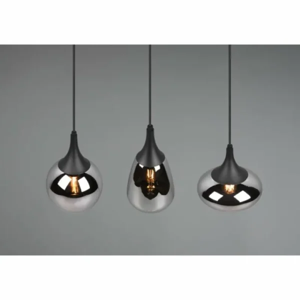 Luminaires Trio Suspension Trio Lumina Noir, 3 lumières* Lampes En Verre