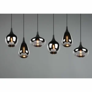 Luminaires Trio Suspension Trio Lumina Noir, 6 lumières* Lampes En Verre