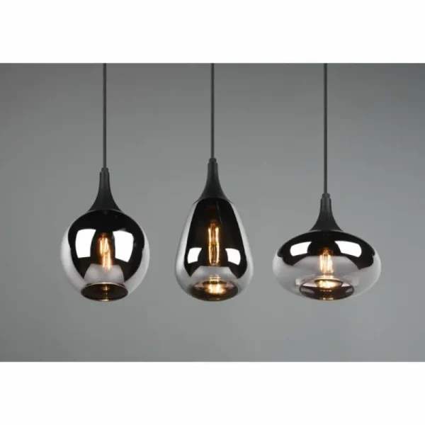 Luminaires Trio Suspension Trio Lumina Noir, 3 lumières* Lampes En Verre