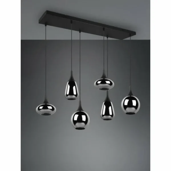 Luminaires Trio Suspension Trio Lumina Noir, 6 lumières* Lampes En Verre