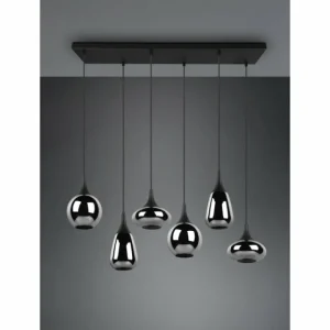 Luminaires Trio Suspension Trio Lumina Noir, 6 lumières* Lampes En Verre