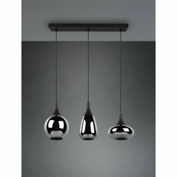 Luminaires Trio Suspension Trio Lumina Noir, 3 lumières* Lampes En Verre