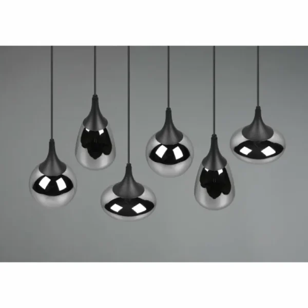 Luminaires Trio Suspension Trio Lumina Noir, 6 lumières* Lampes En Verre