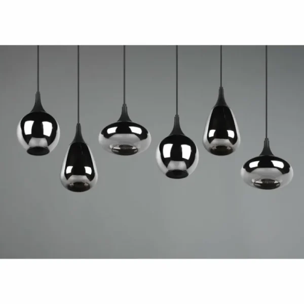 Luminaires Trio Suspension Trio Lumina Noir, 6 lumières* Lampes En Verre